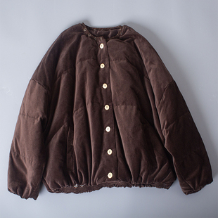 冬季壹旧保暖平绒丝雾咖百搭南瓜白鸭绒小个子短款羽绒服