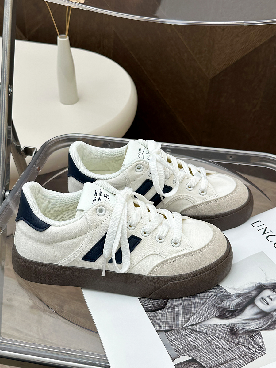 圆头韩版经典百搭帆布鞋夏小白鞋