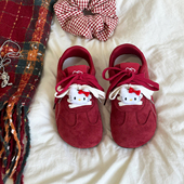 可爱哈喽kt德训鞋 女学生2025秋季 新款 成宇阳 百搭ins红色运动鞋 子