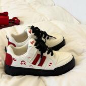 苹果低帮小白鞋 透气百搭韩系休闲学生厚底运动板鞋 子女款 2025夏季