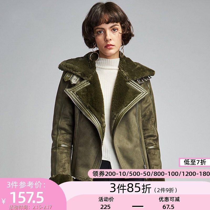 艾格春秋季百搭时尚直筒修身开衫休闲短外套女Y395