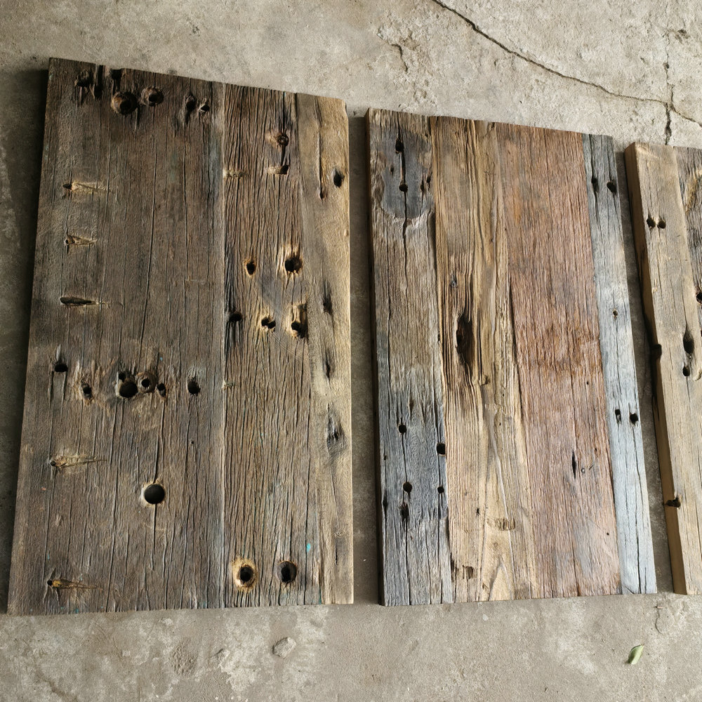 风化老船木实木复古木板置物板