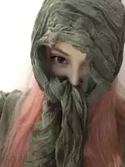 Funckfasss- "Moth of the Dead Leaves" Distressed- Rendering- Faded Green Scarf