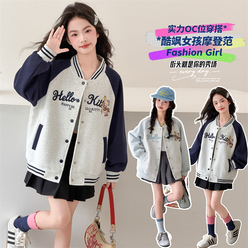 新款韩版超好看女童棒球服外套