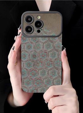敦煌花纹适用苹果17promax手机壳新款iPhone16pro套15plus复古风民族ip13pm硅胶防摔12por国风全包11软壳14女