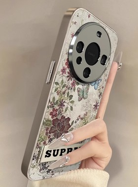 适用华为mate70pro手机壳新款pura80荣耀magic7国风m60女50民族p40高级感30复古p70花朵nova14小众400power