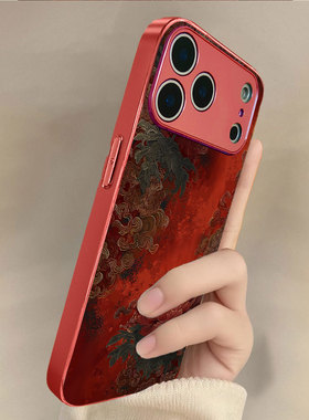 红墙金缕适用苹果17promax手机壳新年款iPhone16pro套15plus红色喜庆ip13pm硅胶防摔12por全包11p带挂绳14女