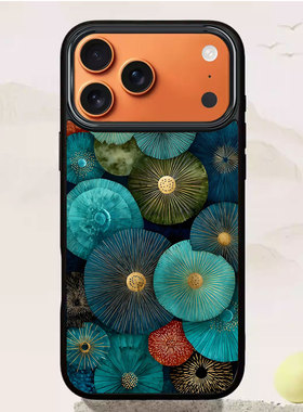 幽蓝金絮适用苹果17promax手机壳新款iPhone16pro套15plus小清新文艺ip13pm硅胶防摔12por全包11大孔14女小众