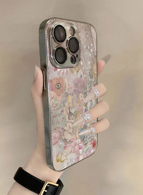 蝶心绮梦适用iPhone17苹果16promax手机壳新款15pro保护套14plus文艺复古ip13pm硅胶防摔12por全包11带支架女