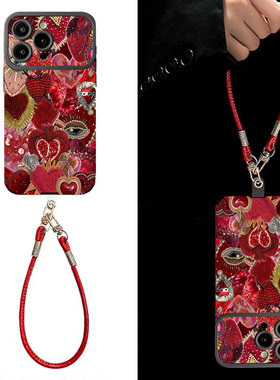 千禧绮情适用苹果17promax手机壳新年款iPhone16pro套15plus红色喜庆ip13pm硅胶防摔12por全包11p带挂绳14女