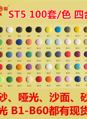 华联T5磨砂沙面亚光四合扣按扣摁扣100套12.4mm环保树脂扣钮扣