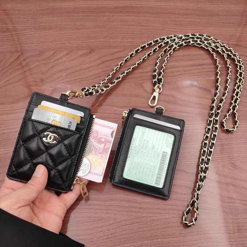 香奈适用新款链条挂脖子卡包工作证件套工牌女拉链驾驶证真皮小巧,箱包皮具/热销女包/男包,卡套,淘宝优惠券,粉丝福利购,淘宝优惠卷