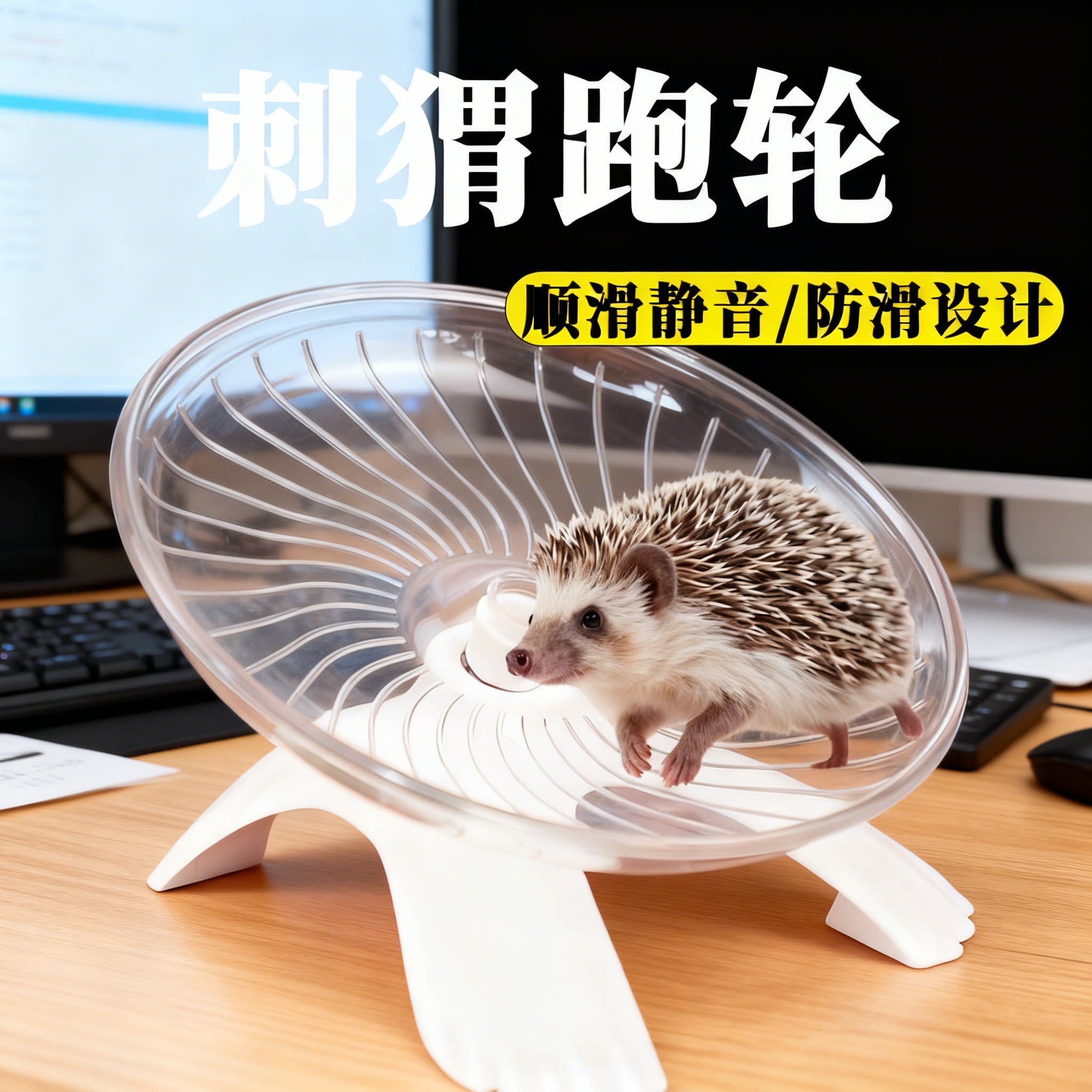 刺猬静音透明大号飞碟跑轮