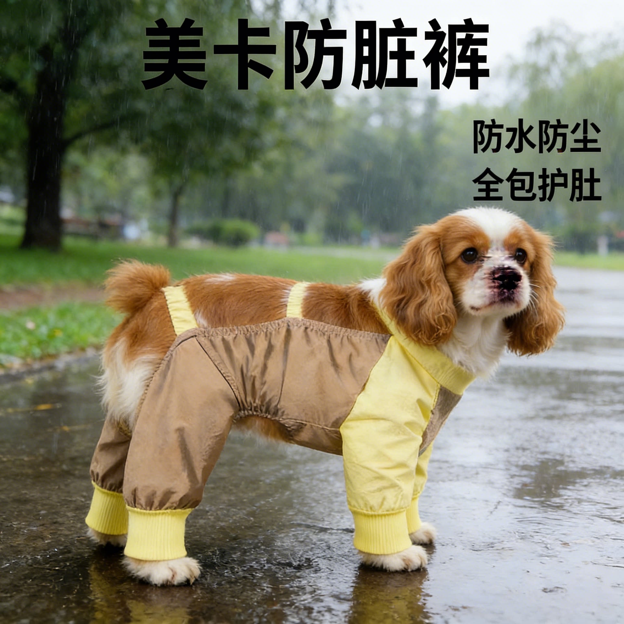 美卡幼犬四季防水防脏四脚连裤图片