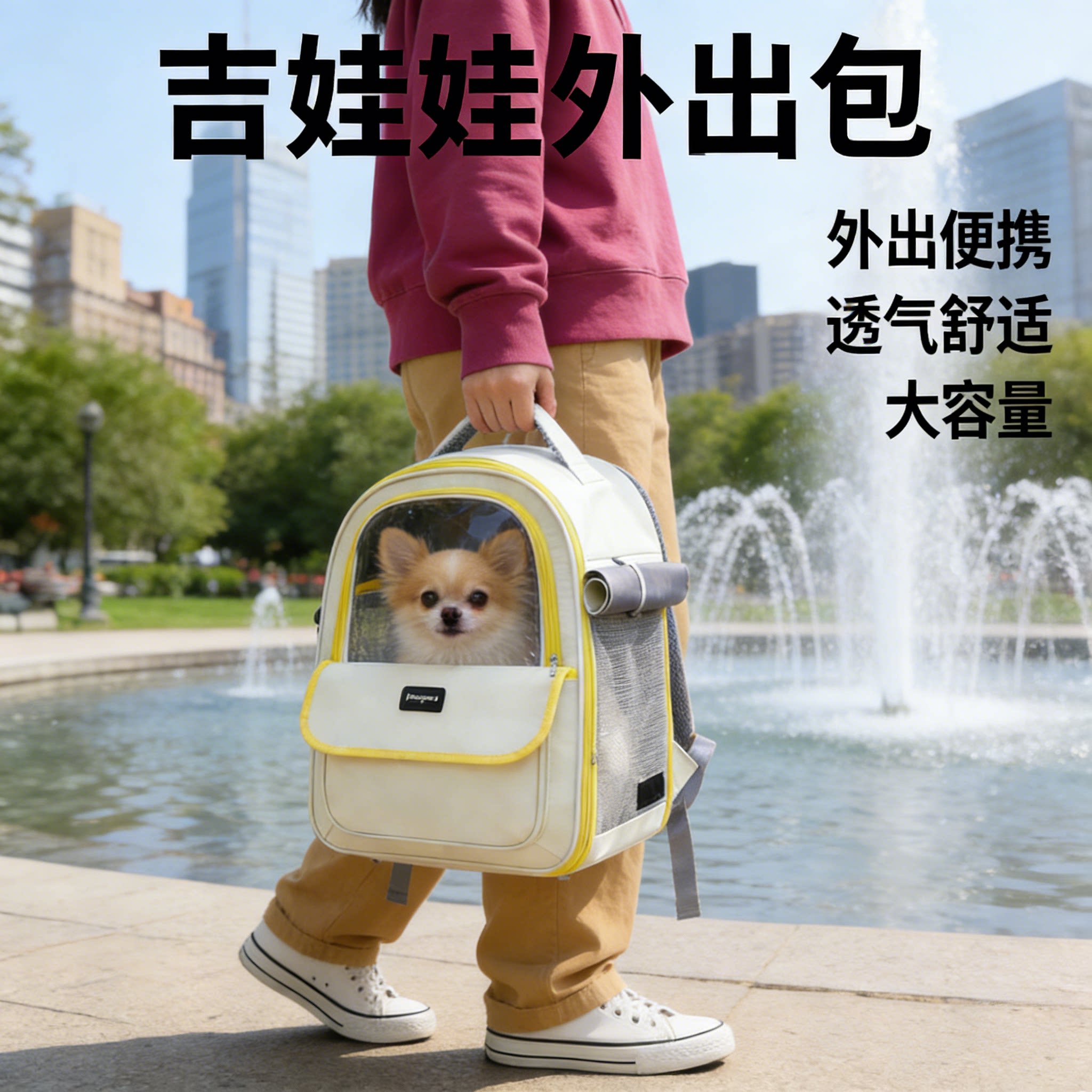 吉娃娃外出包超小体狗狗幼犬外出便携双肩背包透气侧开大空间新款