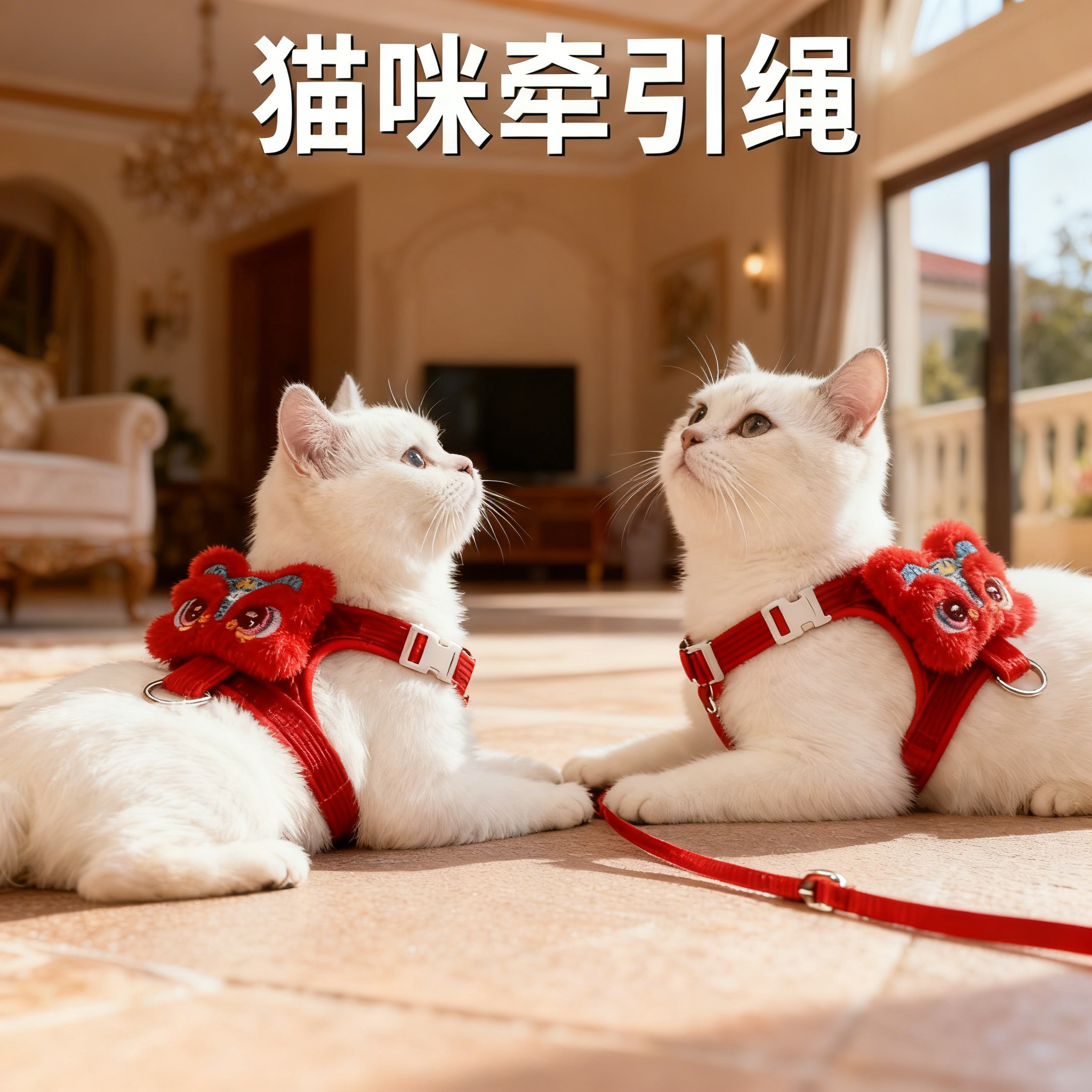 新年小奶猫专用工字型牵引绳防挣脱外出背心式遛猫绳可调宠物用品,宠物/宠物食品及用品,猫牵引绳,淘宝优惠券,粉丝福利购,淘宝优惠卷