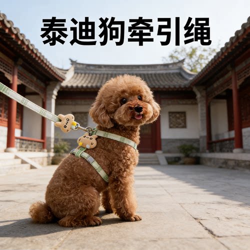 小型犬工字型可调节遛狗牵引绳