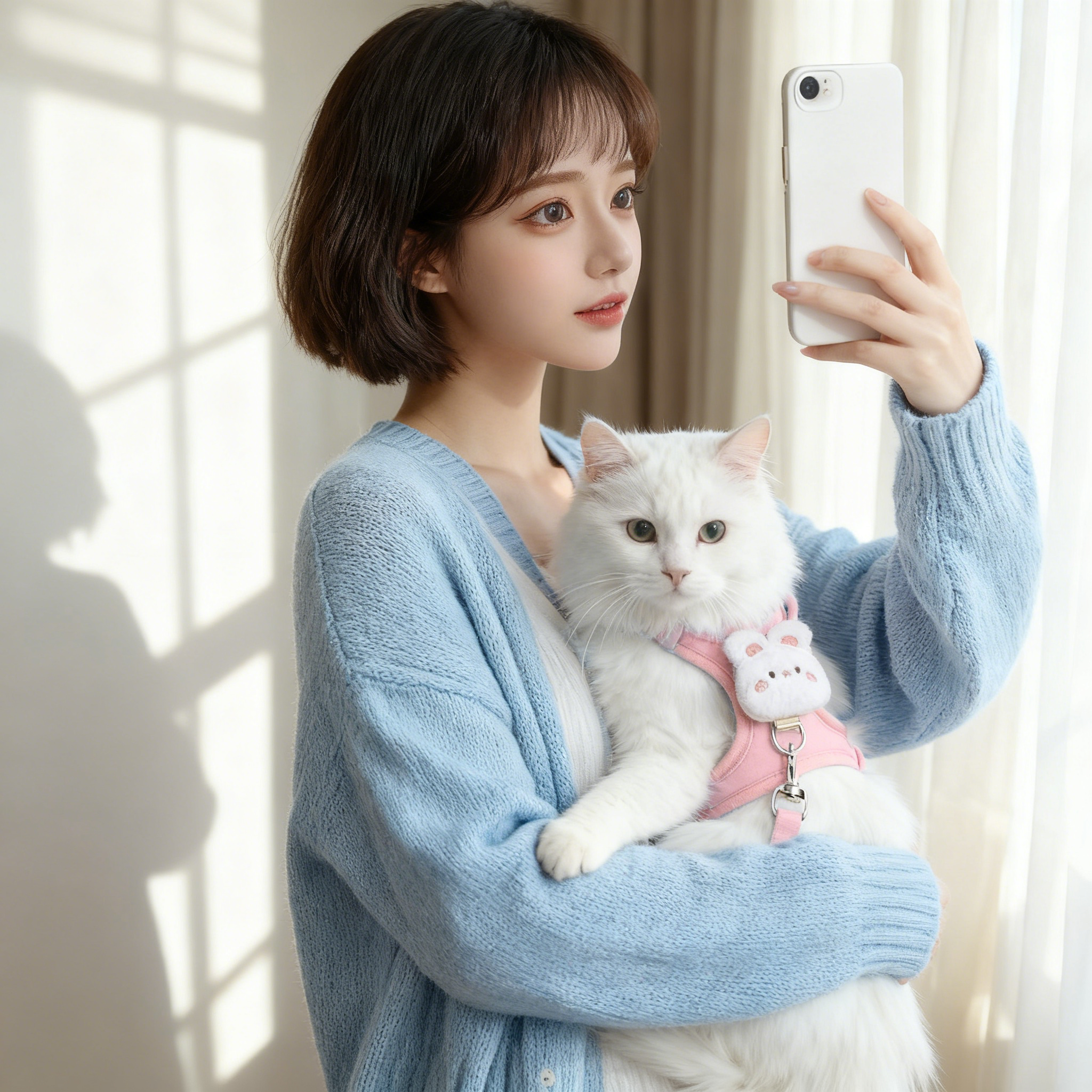 猫咪挣脱外出可伸缩牵引背带