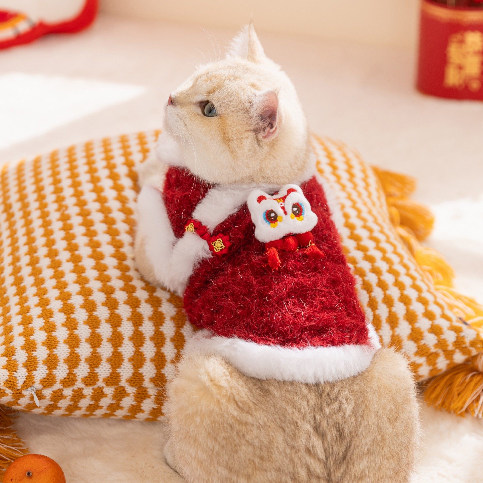 猫衣服新年唐装红色可爱醒狮发财绒衣两脚棉衣小狗狗衣服宠物衣服,宠物/宠物食品及用品,狗宠物服装/雨衣,淘宝优惠券,粉丝福利购,淘宝优惠卷