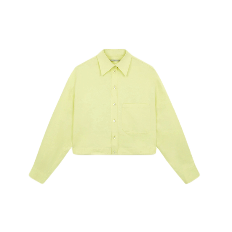 Stella McCartney/斯特拉女士黄色短款版型纽扣开合小巧舒适衬衫