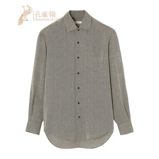 新款 LoroPiana 亚麻绉纱人字编织衬衫 夏季 诺悠翩雅男士