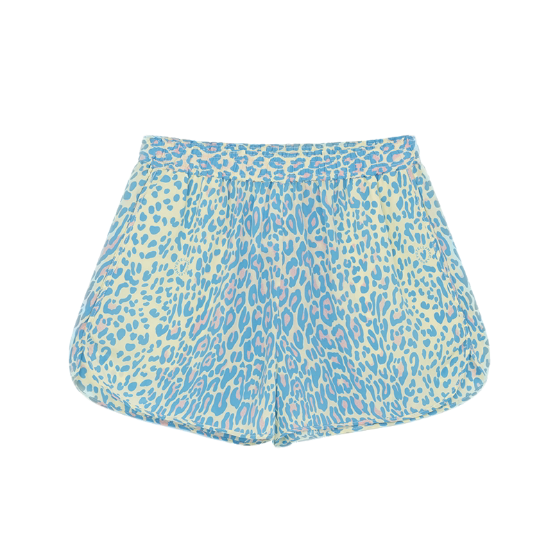 Stella McCartney/斯特拉女士多色真丝开衩圆形下摆清新舒适短裤