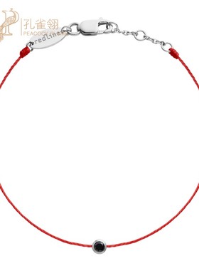 Redline/红绳男士Kcolor 0.10克拉圆形黑钻白金绳制手链