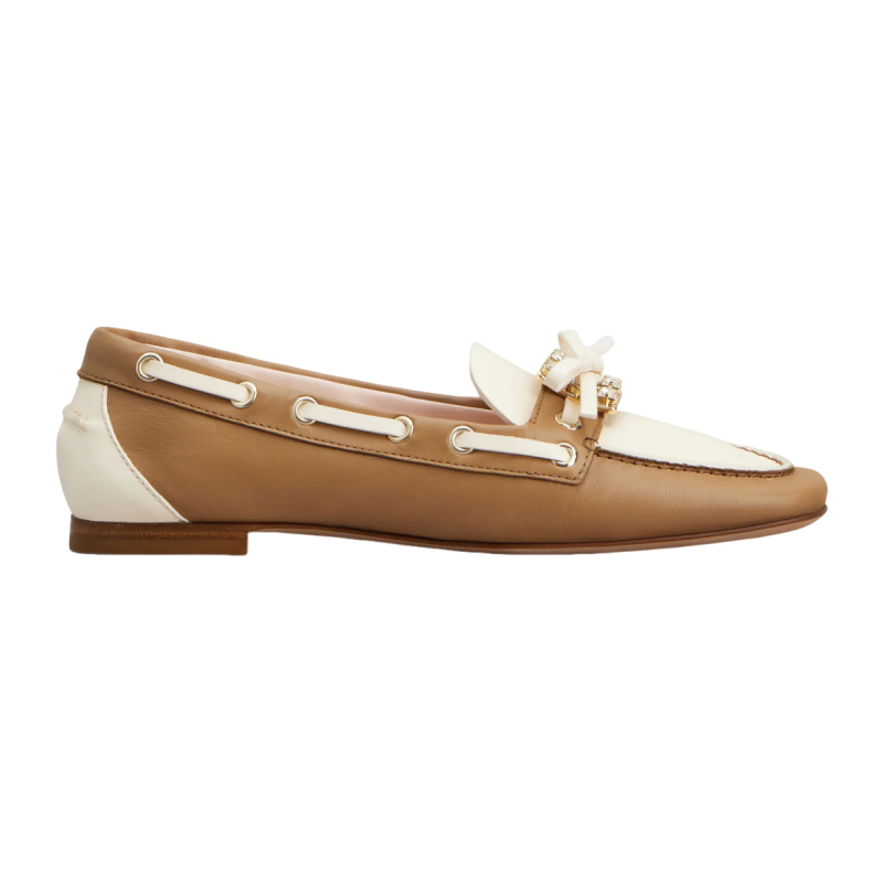 RogerVivier/罗杰维维亚女士莫卡辛鞋水晶搭扣纳帕皮蝴蝶结新款