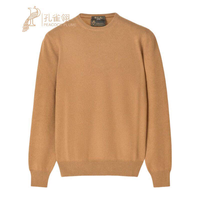 LoroPiana/诺悠翩雅男士经典版型罗纹设计平纹针织衫轻盈新款