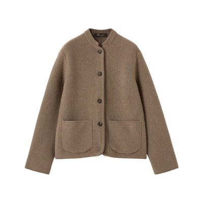 LoroPiana/诺悠翩雅男士针织衫ReCashmere面料立领牛角扣开合新款