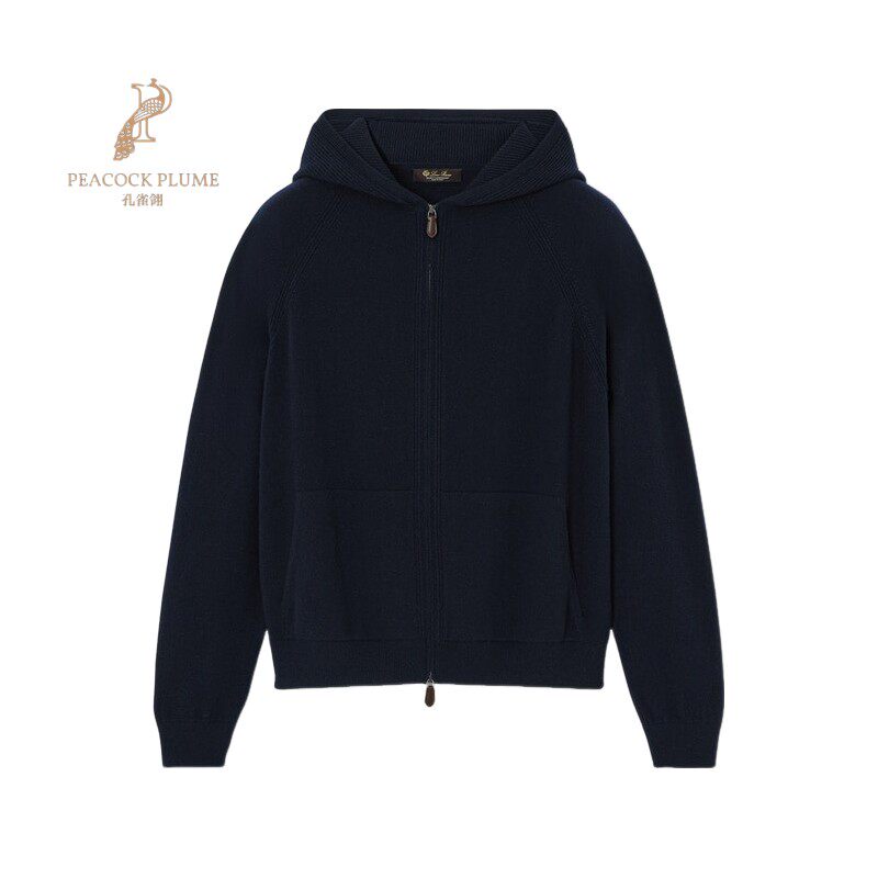 LoroPiana/诺悠翩雅男士针织衫梅拉诺夹克奢华小羊绒斜肩新款