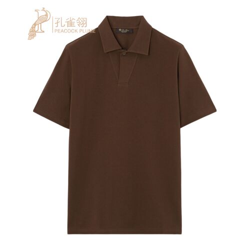 LoroPiana/诺悠翩雅男士短袖T恤轻盈棉质匹克面料优雅领新款