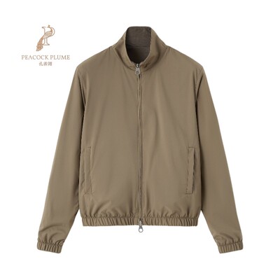 LoroPiana/诺悠翩雅男士夹克外套立领双向拉链松紧袖麂皮新款