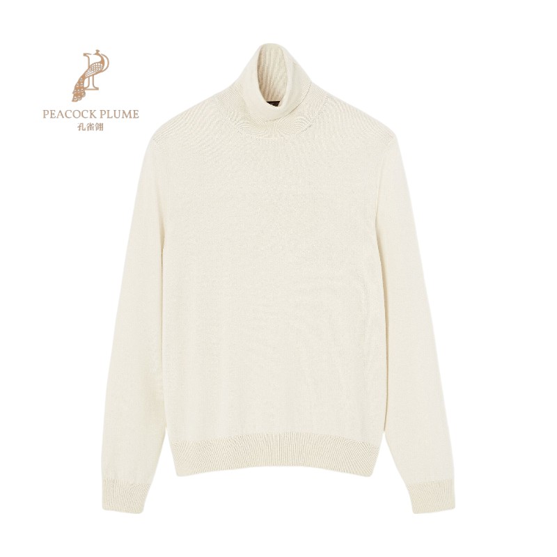 LoroPiana/诺悠翩雅男士针织衫高领罗纹饰边直筒下摆婴儿羊绒新款