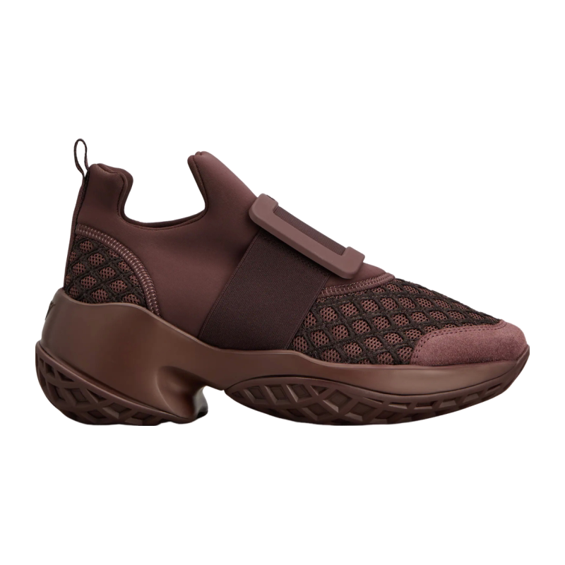 RogerVivier/罗杰维维亚女士运动鞋Belle搭扣Choc跟麂皮新款