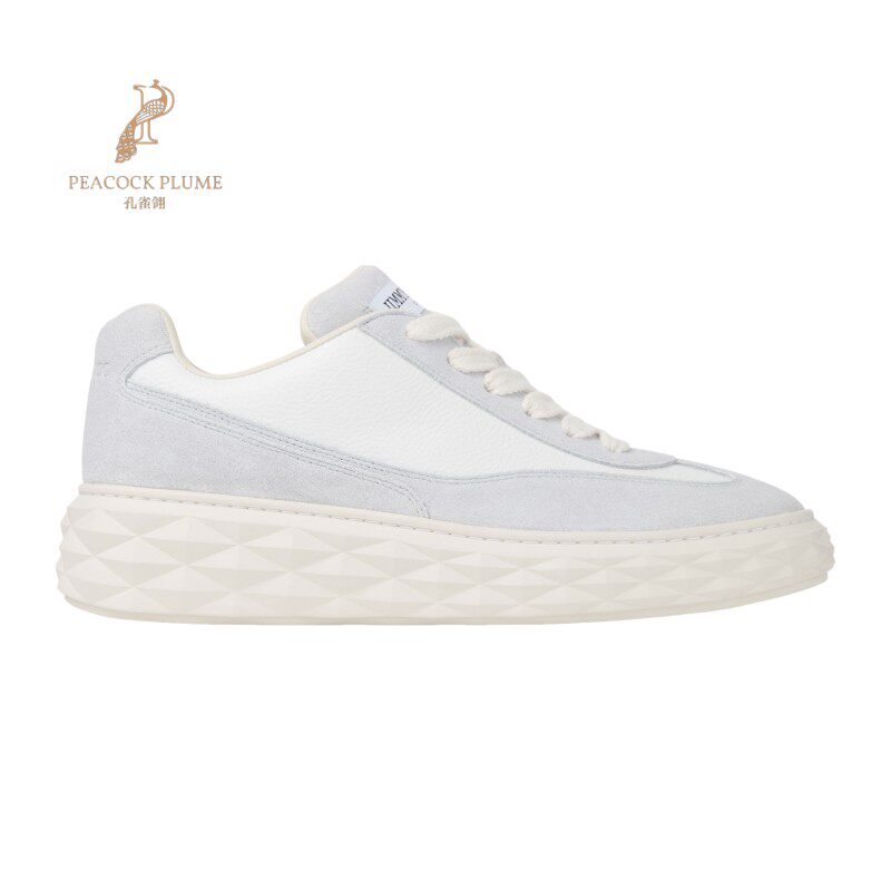 JimmyChoo/周仰杰男士休闲鞋光滑皮革低帮菱形底浮雕徽标新款
