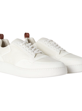 Loro Piana/诺悠翩雅男鞋白色牛皮革低帮系带休闲运动鞋