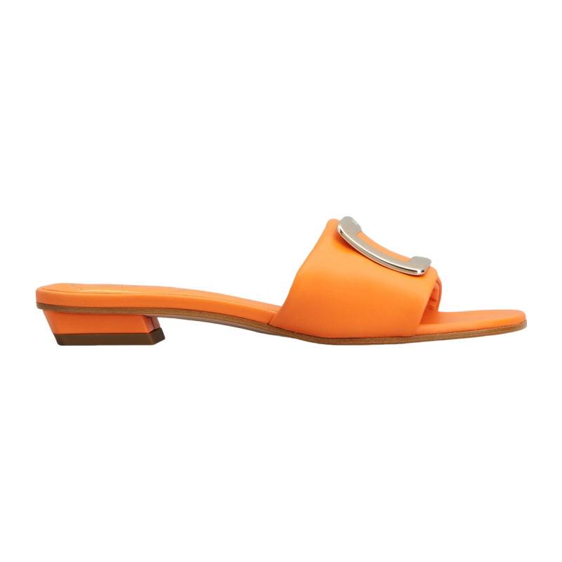 RogerVivier/罗杰维维亚女士穆勒鞋独特搭扣摩天大楼跟小羊皮新款
