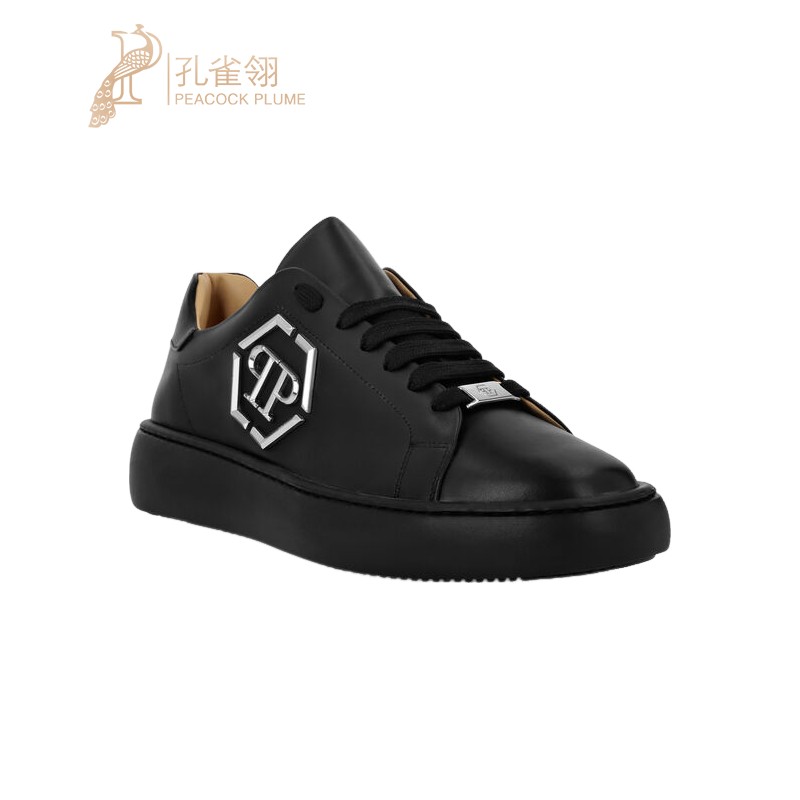 PhilippPlein/菲利普普兰男士Nappa皮运动鞋金属徽标超轻减震新款