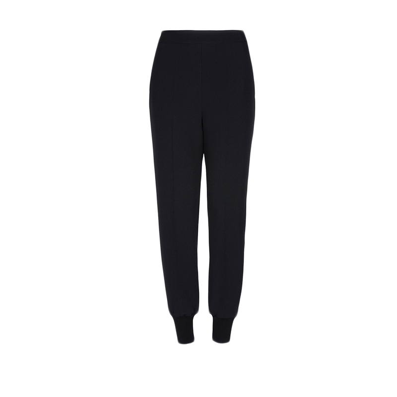 Stella McCartney/斯特拉女士纯色弹性腰部柔软罗纹松紧底裤长裤