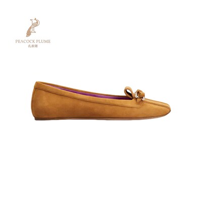 RogerVivier/罗杰维维亚女士芭蕾舞鞋麂皮蝴蝶结皮革鞋底优雅新款
