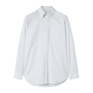 条纹图案浅蓝色棉质尖领长袖 Loro Piana 诺悠翩雅男装 休闲衬衫