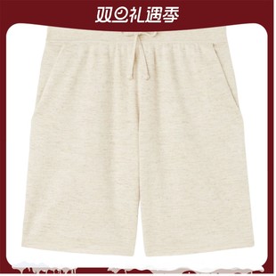 Piana 腰部抽绳羊绒混纺白色休闲短裤 诺悠翩雅男裤 新款 夏季 Loro