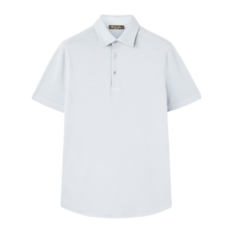 LoroPiana/诺悠翩雅男士T恤秋冬衬衫领Polo衫棉质匹克面料新款