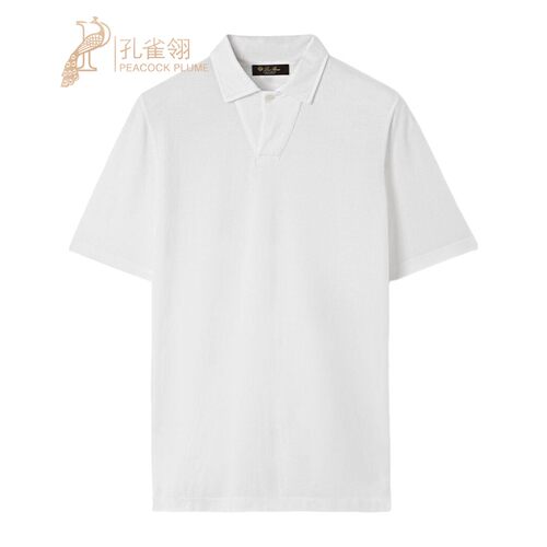 LoroPiana/诺悠翩雅男士T恤短袖棉质匹克轻盈领口设计优雅新款