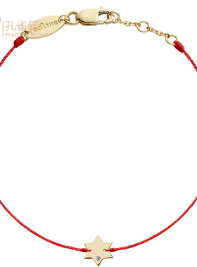 redline红绳女士饰品David 0.01克拉圆形钻石绳制女士手链