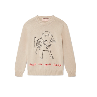 Stella Mccartney/斯特拉男女同款绵羊刺绣棉质圆领休闲长袖卫衣