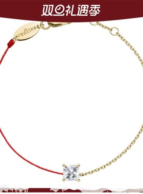 RedLine/红绳女士手链黄金爪镶公主钻彩线金链结合勇敢自信新款