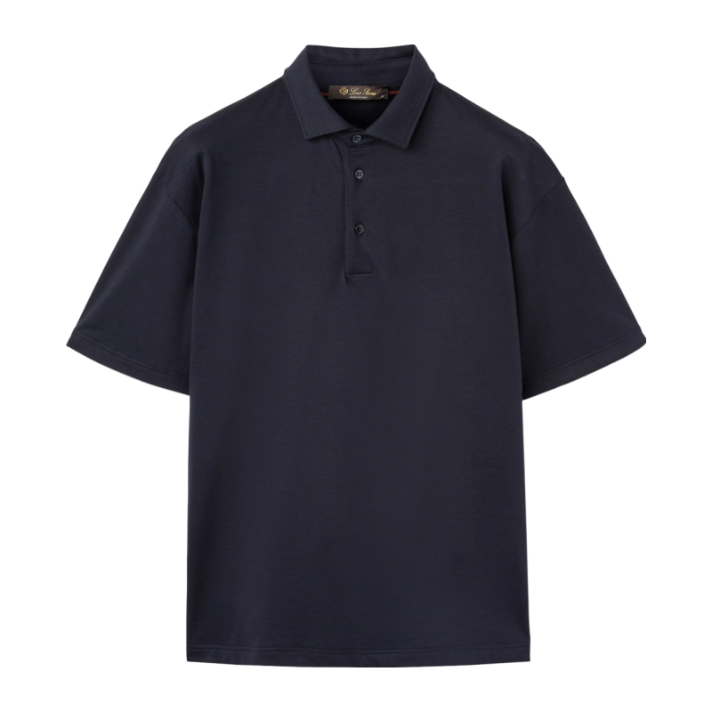 Loro Piana/诺悠翩雅男装海军蓝色棉质短袖休闲Polo衫