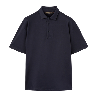 Loro Piana/诺悠翩雅男装海军蓝色棉质短袖休闲Polo衫